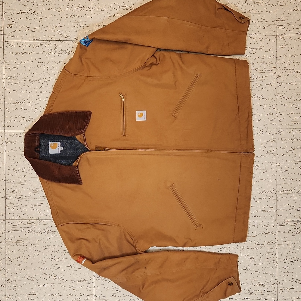 Carhartt Brown Tan Full Zip Detroit Duck Blanket Lined Jacket Vintage Y2K